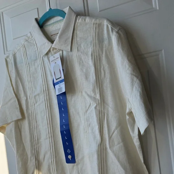 Scotch & Soda Men's Light Cream Button Down Shirt - Picture 12 of 12